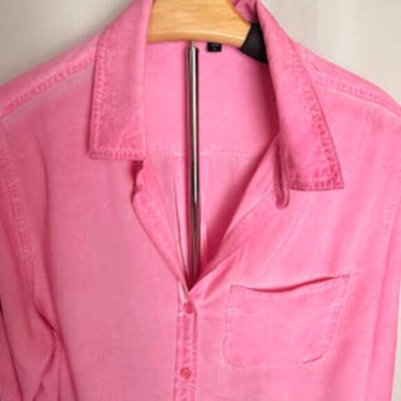 Velvet Heart Hot Pink Button Down Long Sleeve Blouse Shirt Size Large - Picture 4 of 11